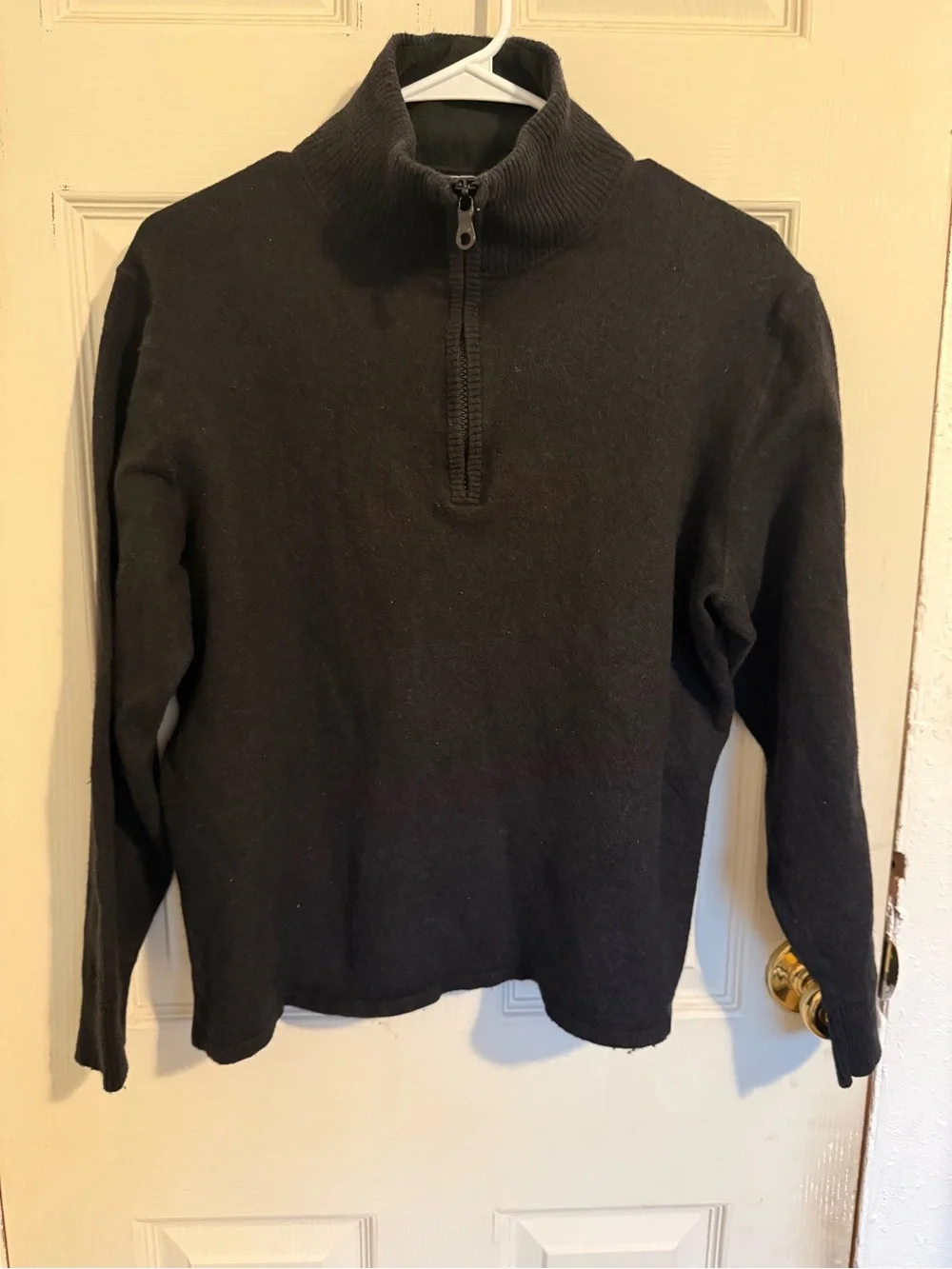 Men's Black Quarter-Zip Sweater